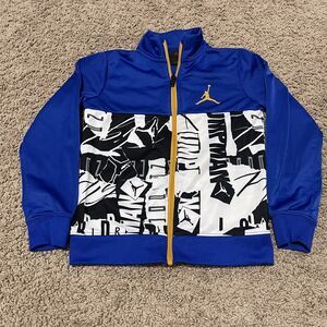 Air Jordan Track Jacket Youth Size 7 Large Blue Jump Suite Full Zip Colorblock